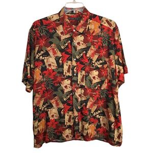 Natural Issue Men's Hawaiian Shirt‎ L/G Multicolor Floral Print 100% Viscose